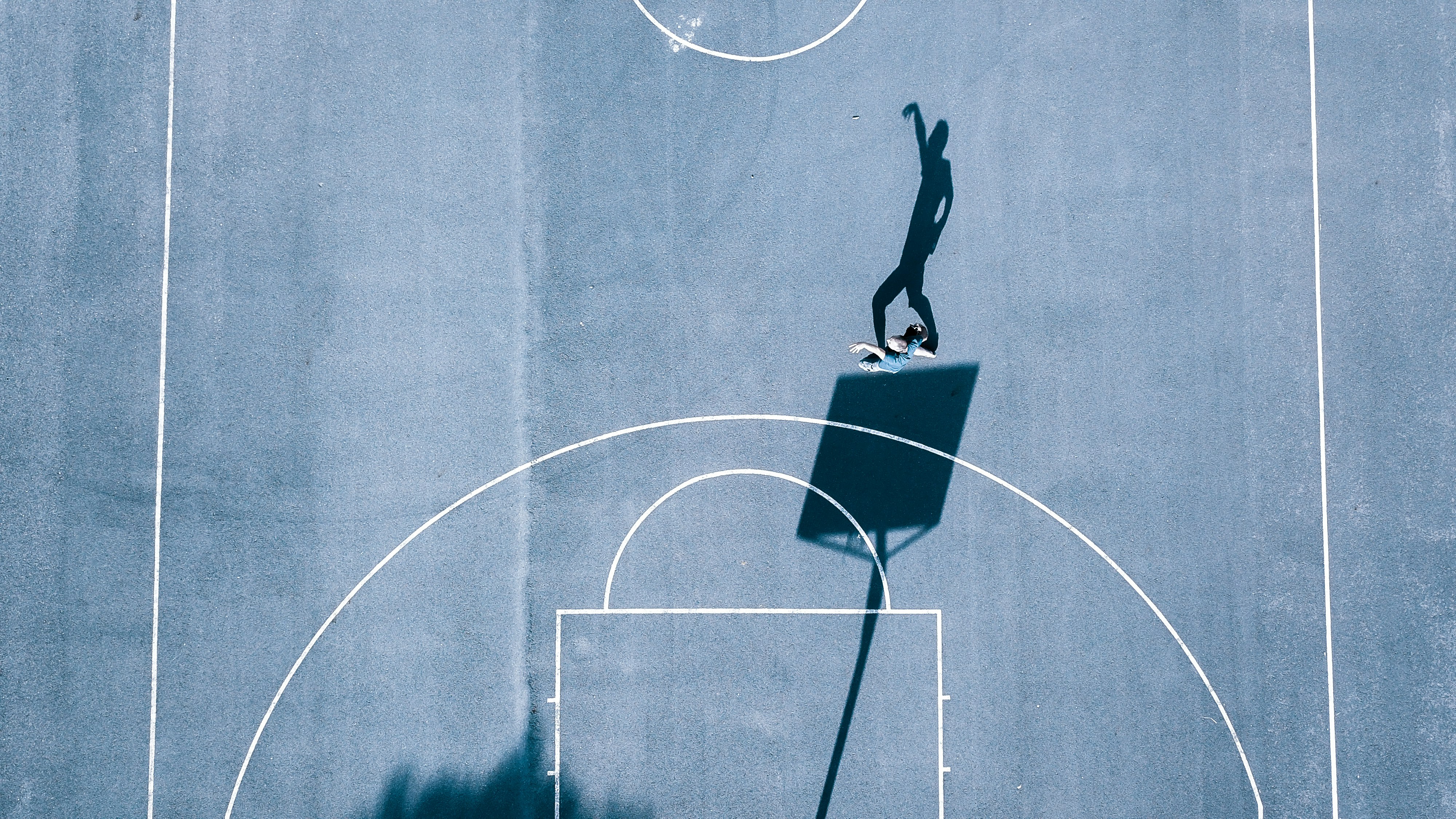 birds eye view photo of basketball court